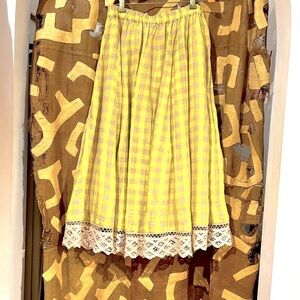 NEW! Aodress Linen Yellow/Tan Skirt -S